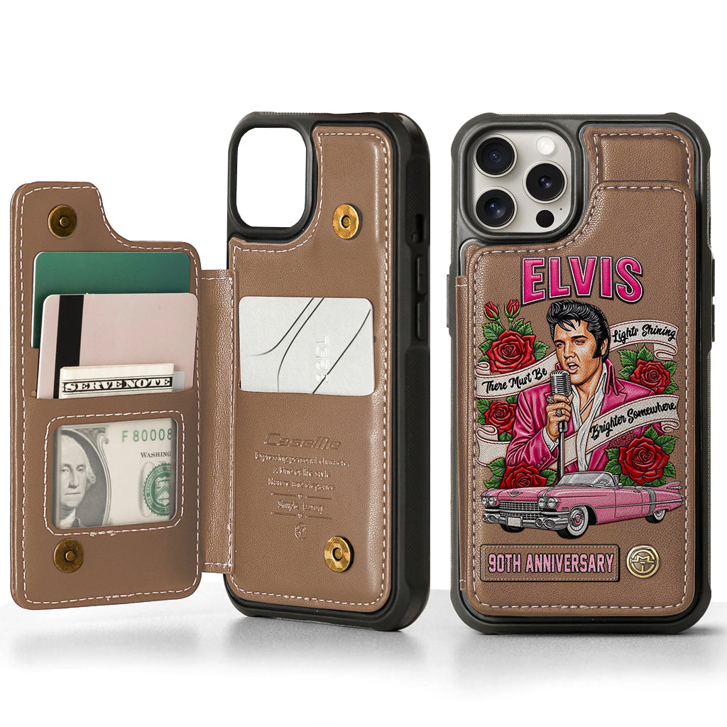 There Must Be Lights Shining Brighter Somewhere - Personalized King of Rock and Roll Wallet Phone Case