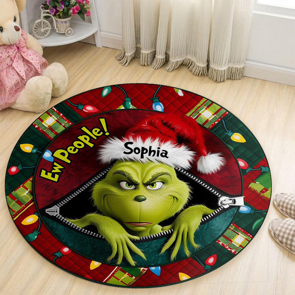 Ew People - Personalized Stole Christmas Round Rug