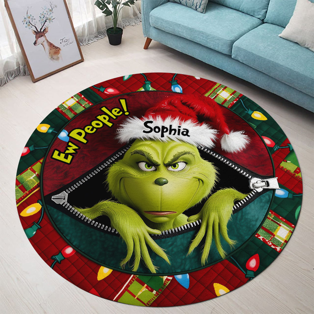 Ew People - Personalized Stole Christmas Round Rug