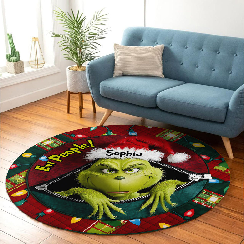 Ew People - Personalized Stole Christmas Round Rug