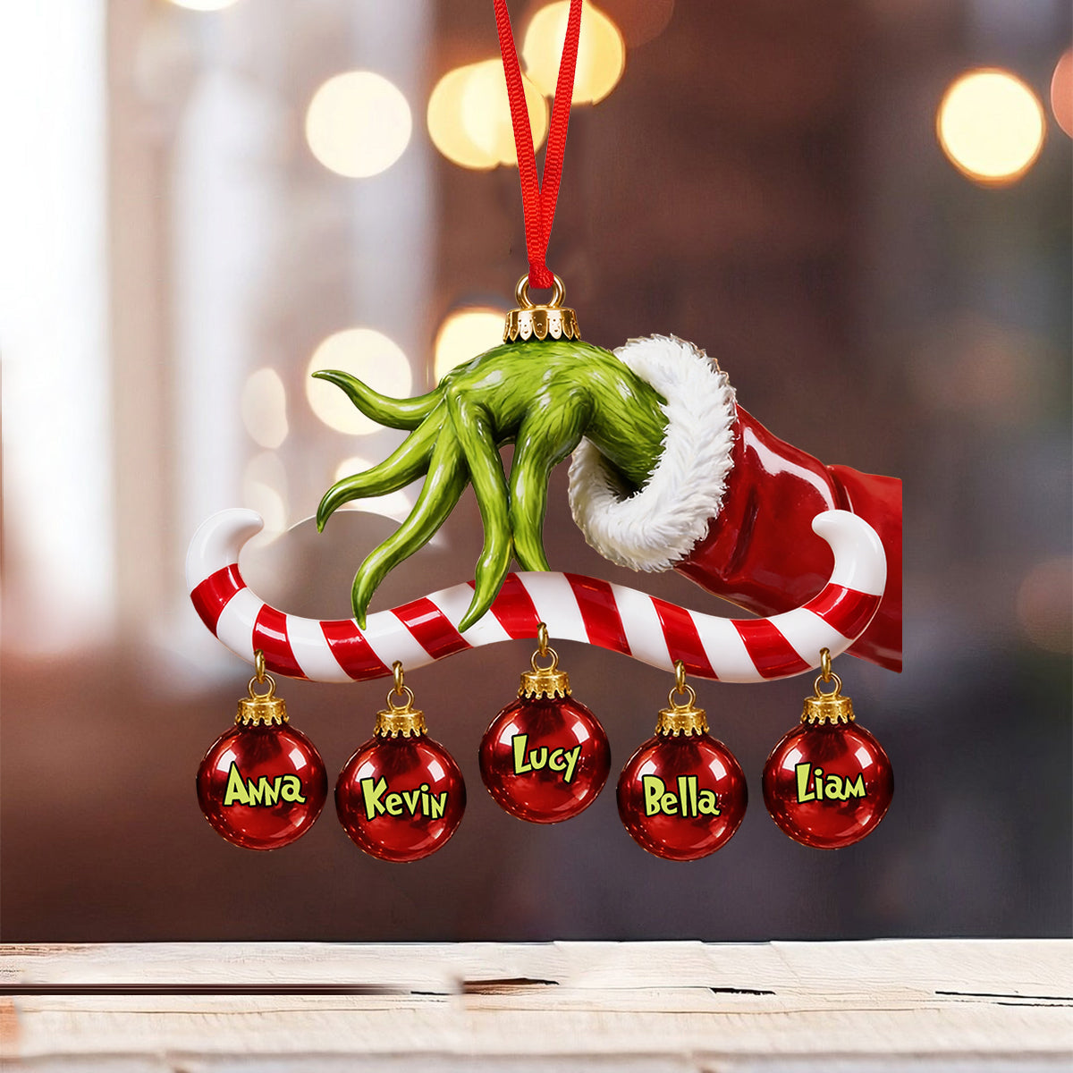 Merry Grinchmas - Personalized Stole Christmas Ornament With Charm