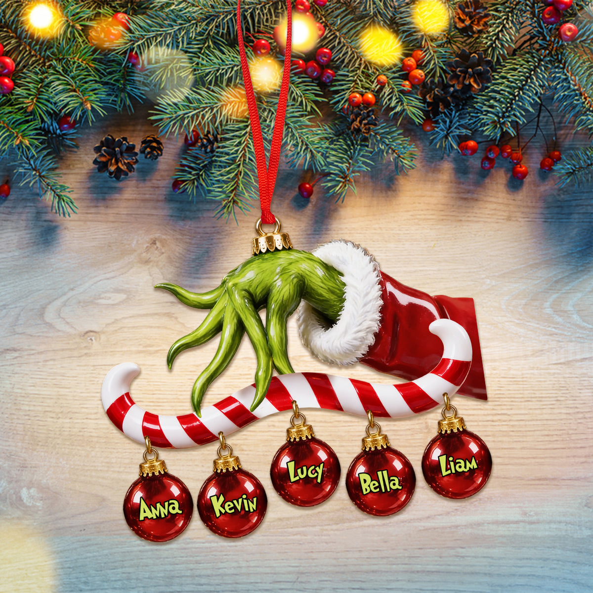 Merry Grinchmas - Personalized Stole Christmas Ornament With Charm