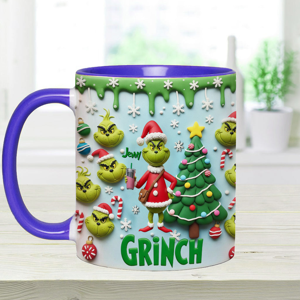 Joyeux Grinchmas - Mug personnalisé avec étole de Noël