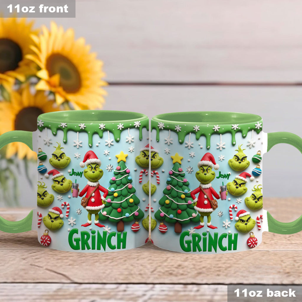 Joyeux Grinchmas - Mug personnalisé avec étole de Noël