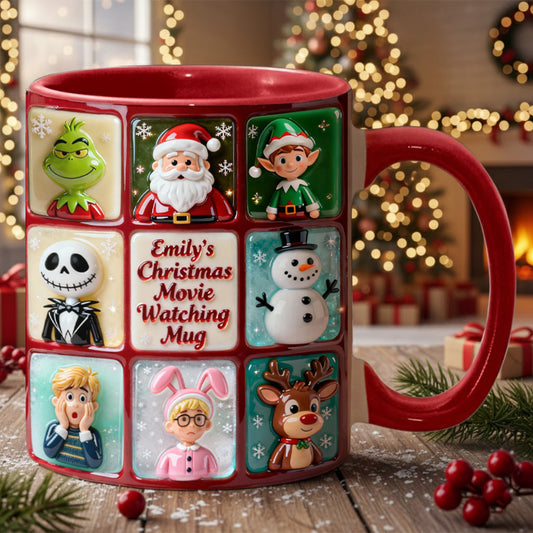 Christmas Movie Watching Mug - Personalized Accent Mug
