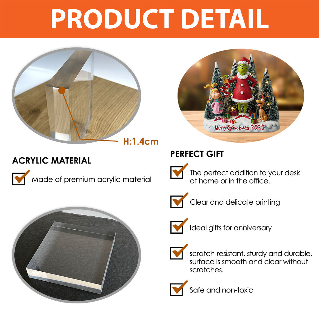 Merry Greenmas 2025 - Personalized Stole Christmas Custom Shaped Acrylic Plaque