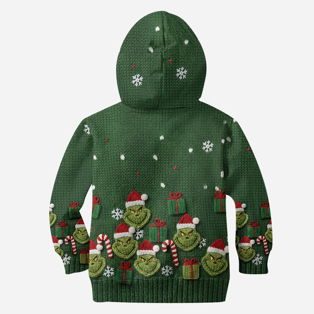 Green Mischief Naughty Christmas - Sweat à capuche et legging personnalisés avec étole de Noël