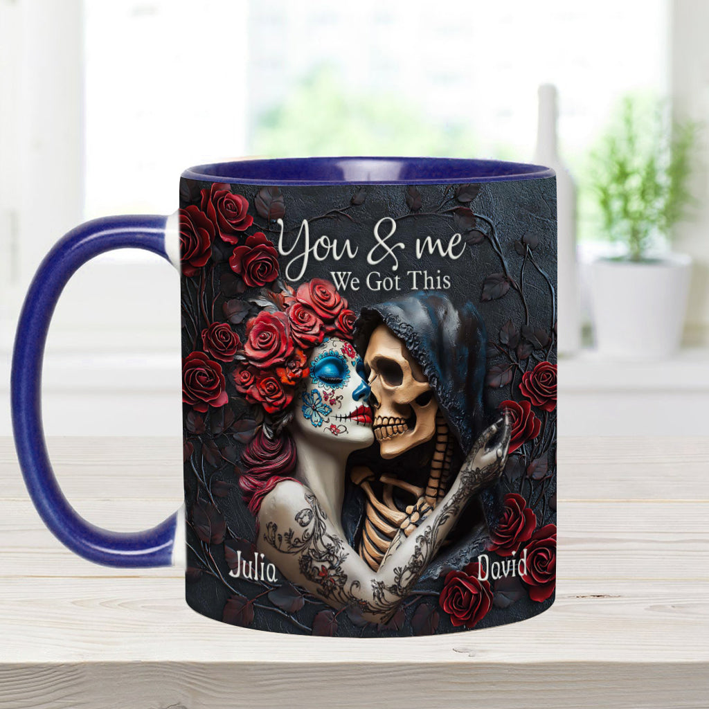 Toi et moi, on gère ! - Mug personnalisé à motif tête de mort