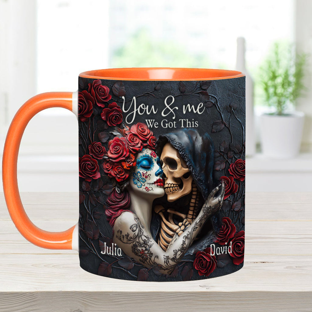 Toi et moi, on gère ! - Mug personnalisé à motif tête de mort