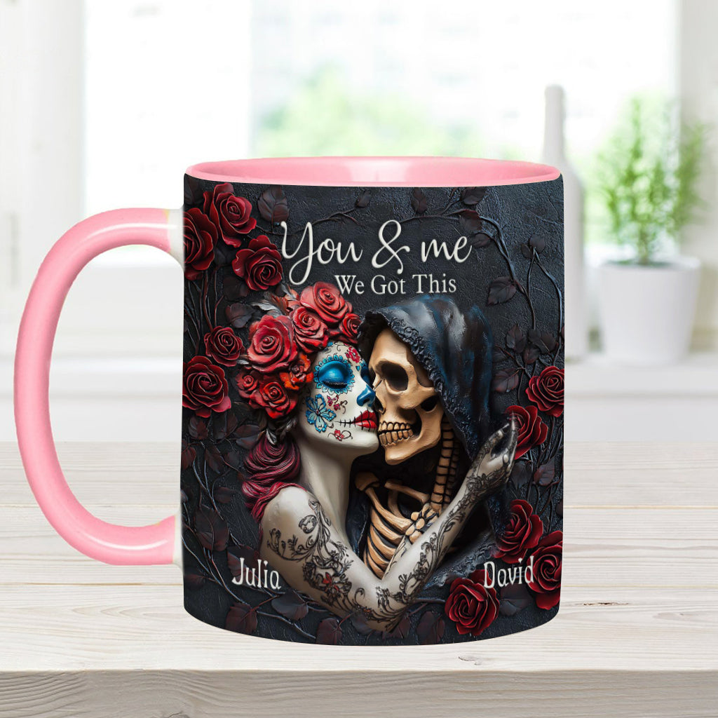 Toi et moi, on gère ! - Mug personnalisé à motif tête de mort