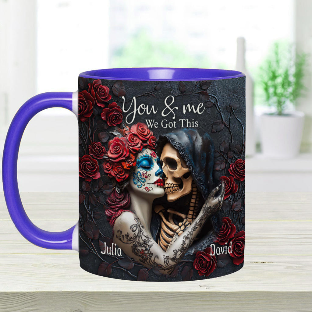 Toi et moi, on gère ! - Mug personnalisé à motif tête de mort