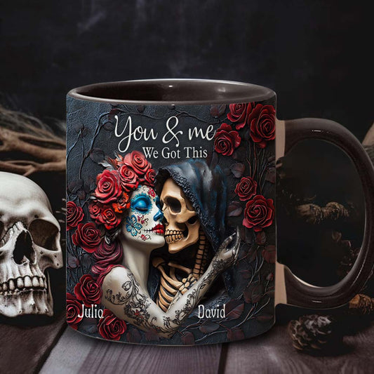 Toi et moi, on gère ! - Mug personnalisé à motif tête de mort