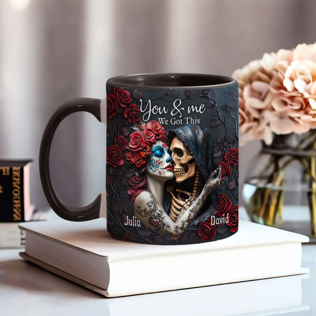 Toi et moi, on gère ! - Mug personnalisé à motif tête de mort