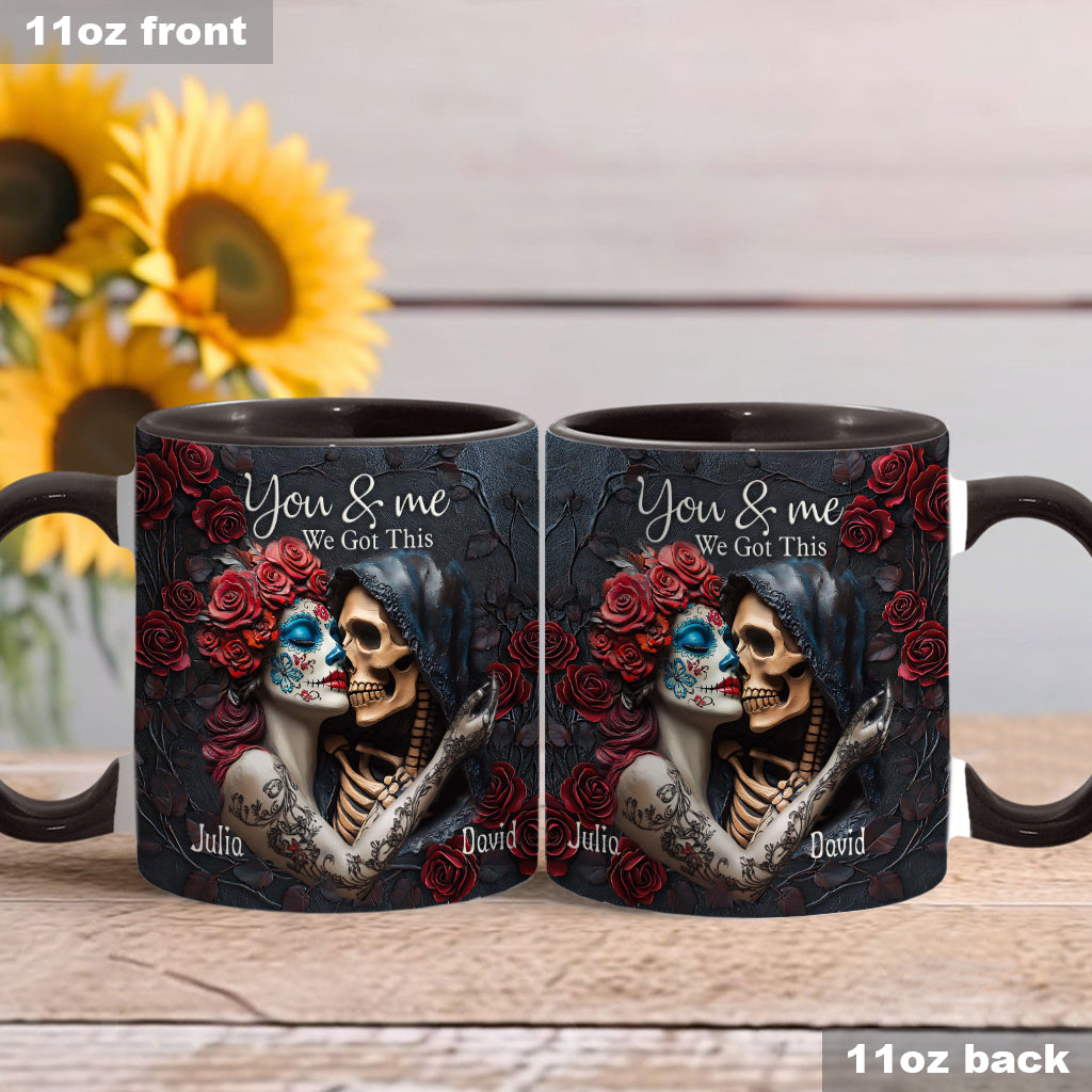 Toi et moi, on gère ! - Mug personnalisé à motif tête de mort