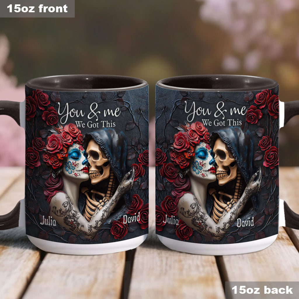 Toi et moi, on gère ! - Mug personnalisé à motif tête de mort