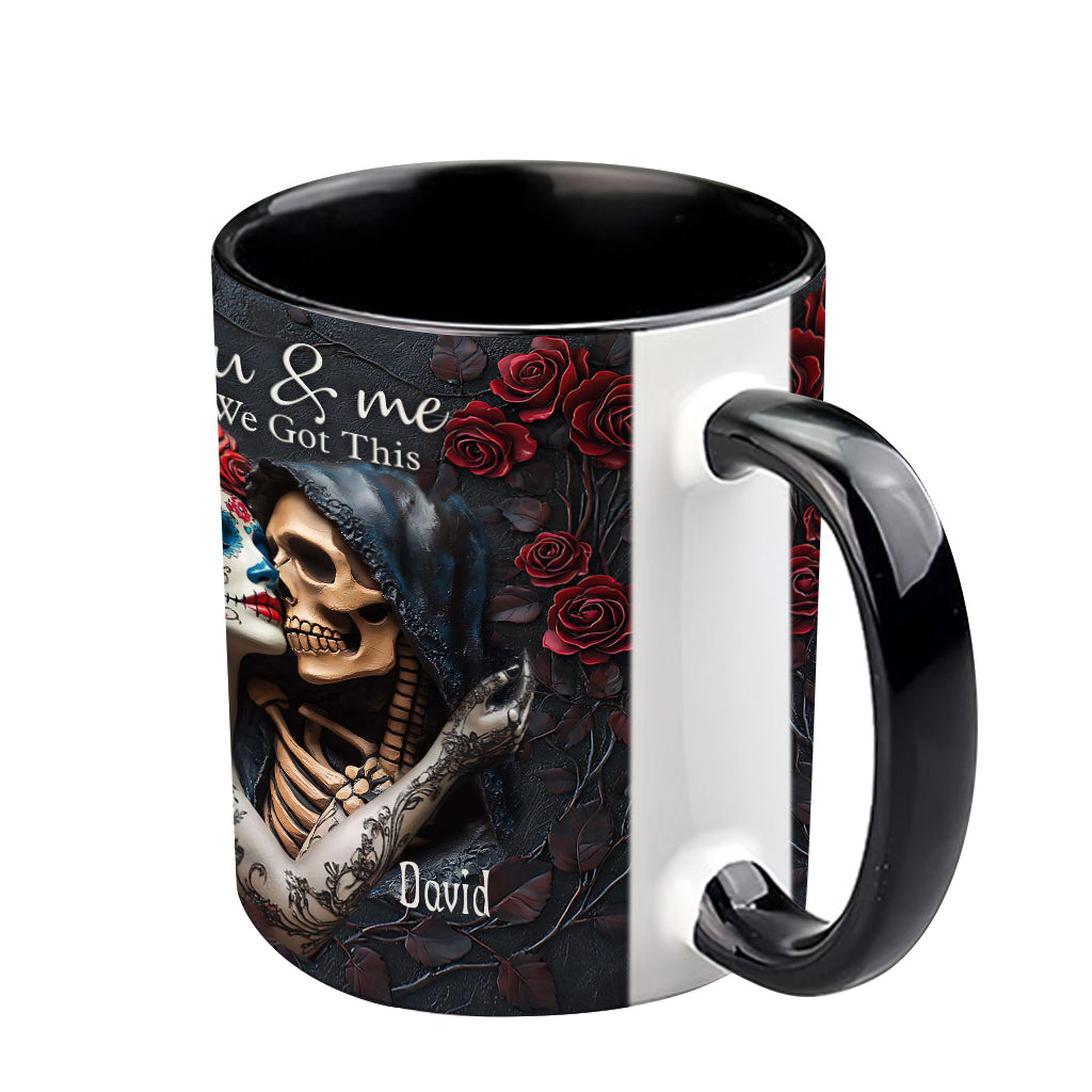 Toi et moi, on gère ! - Mug personnalisé à motif tête de mort
