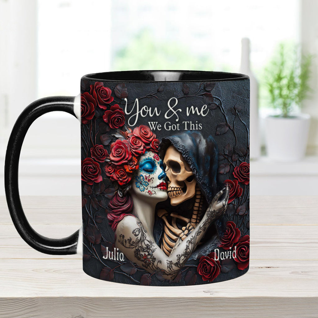 Toi et moi, on gère ! - Mug personnalisé à motif tête de mort