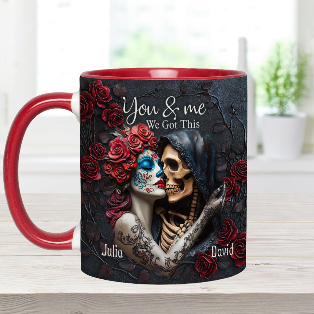Toi et moi, on gère ! - Mug personnalisé à motif tête de mort