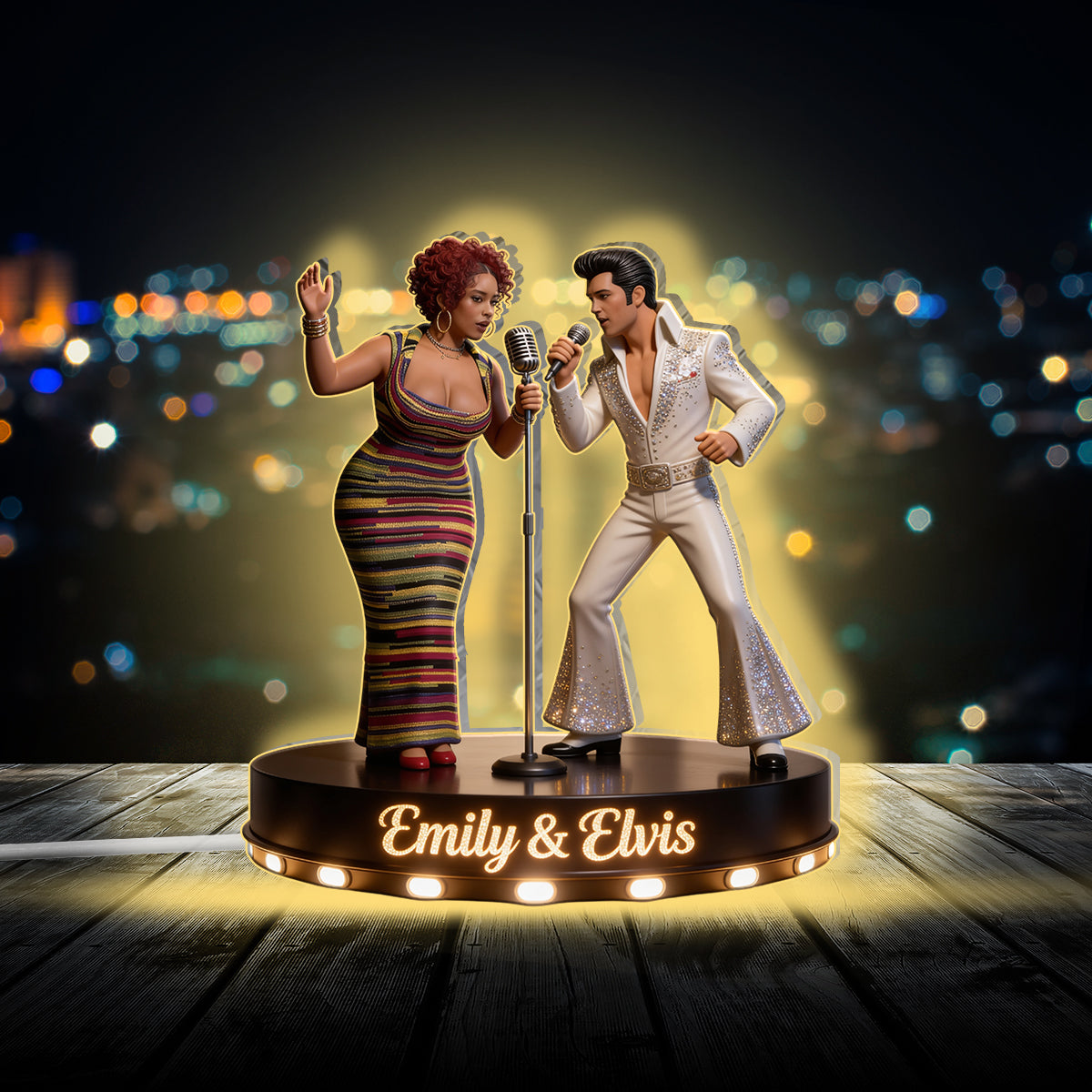 Long Live The King - Personalized King of Rock and Roll Acrylic LED Night Light