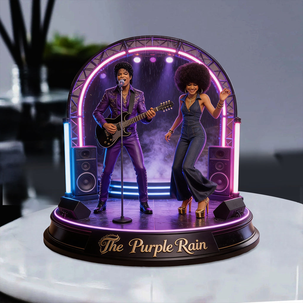 The Purple In The Rain - Personalized Custom Shaped Acrylic Plaque