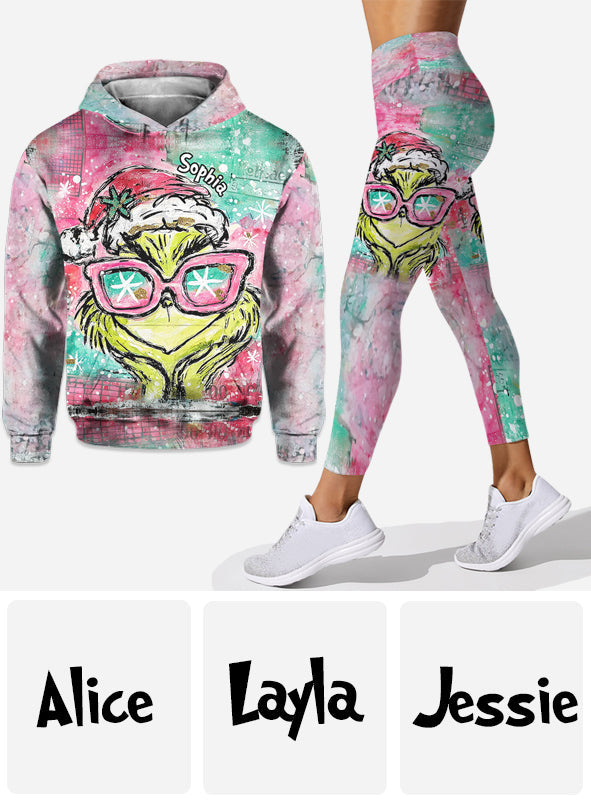 Joyeux Noël ! - Sweat à capuche et legging personnalisés avec étole de Noël