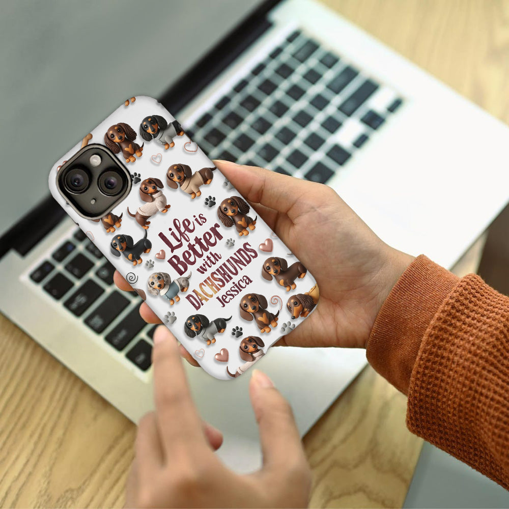 Juste une fille qui aime les chiens - Coque de téléphone personnalisée avec impression intégrale de chien