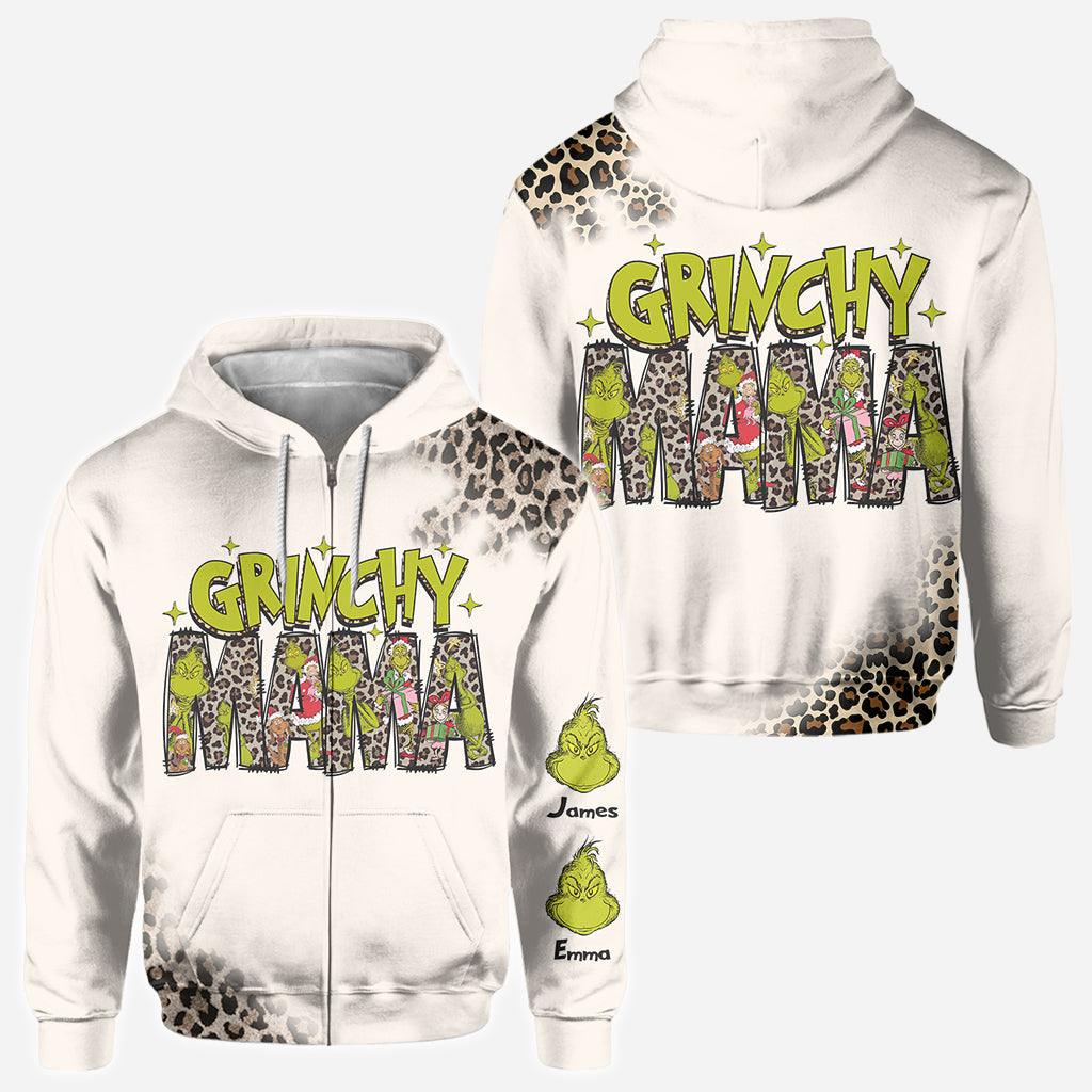 Maman/Mamie Grincheuse - T-shirt personnalisé avec étole de Noël