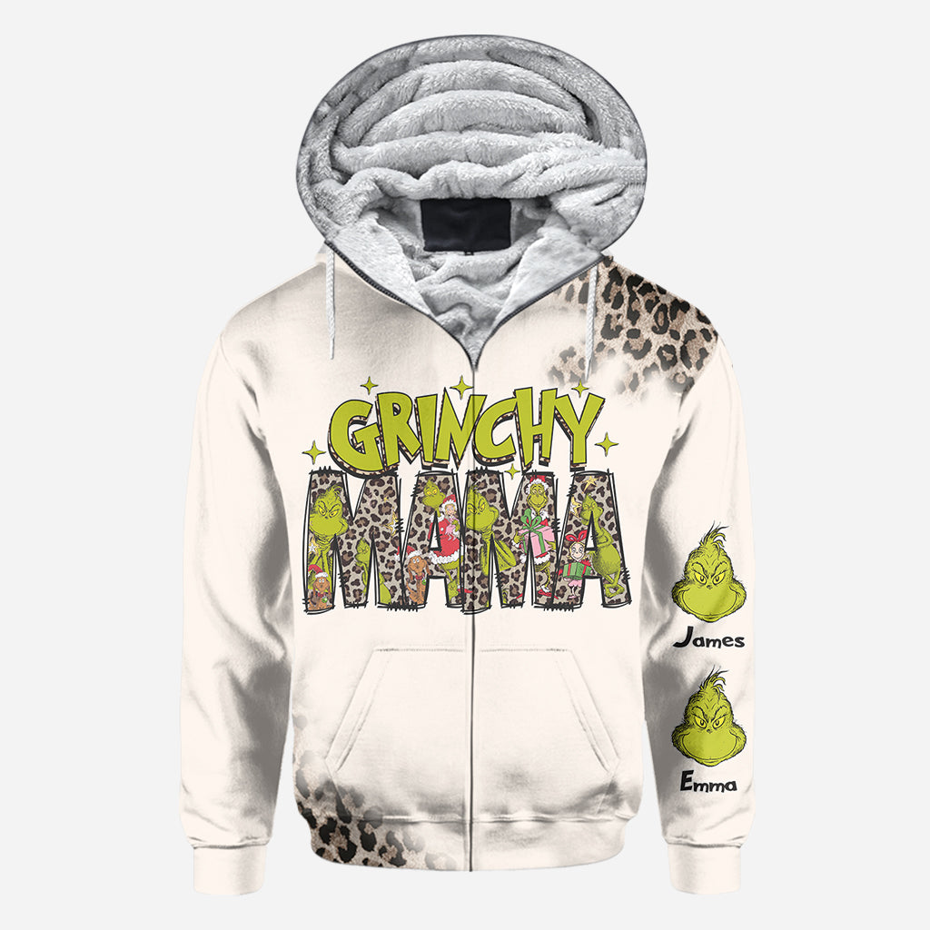 Maman/Mamie Grincheuse - T-shirt personnalisé avec étole de Noël