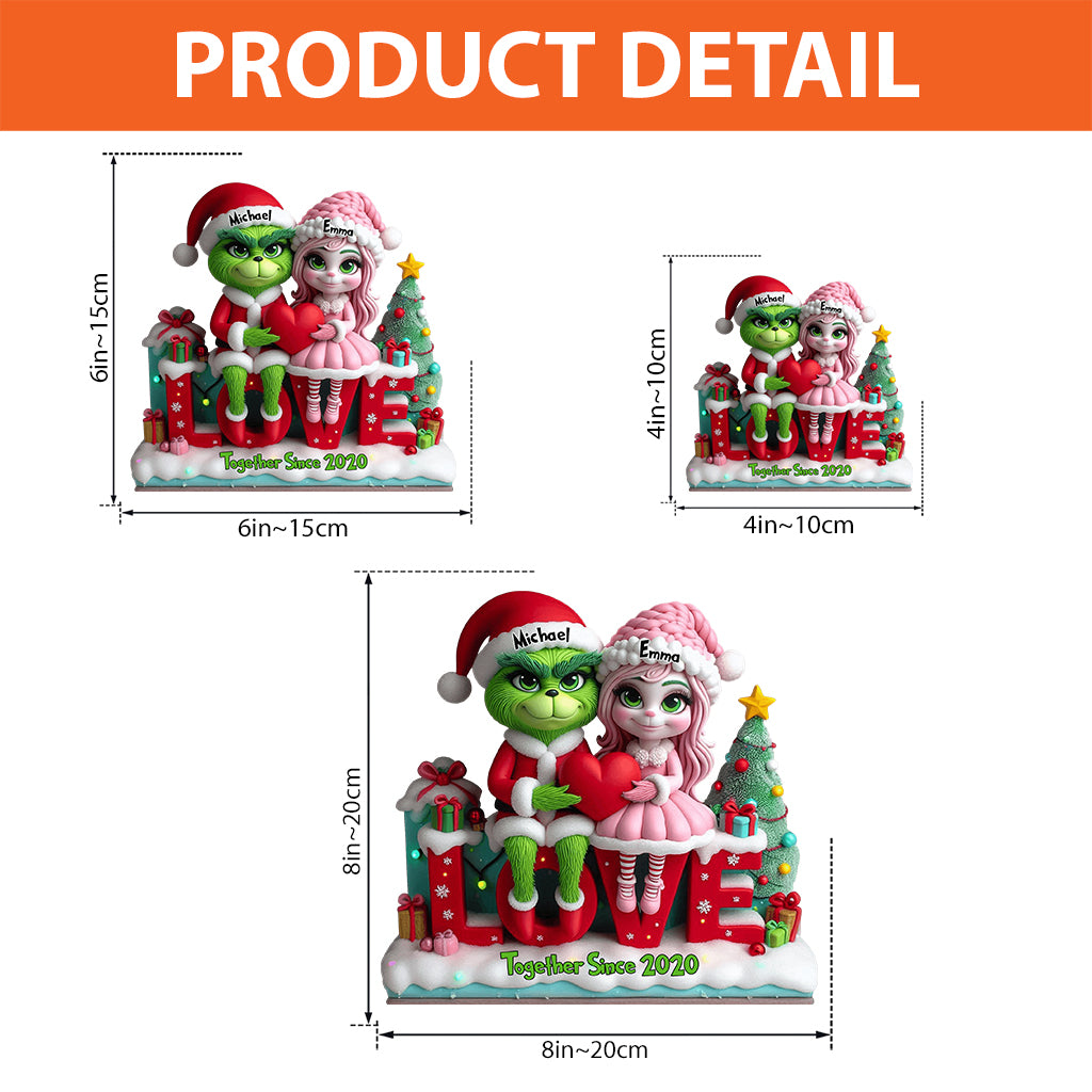 Couple Gift Merry Grinchmas - Personalized Stole Christmas Custom Shaped Acrylic Plaque