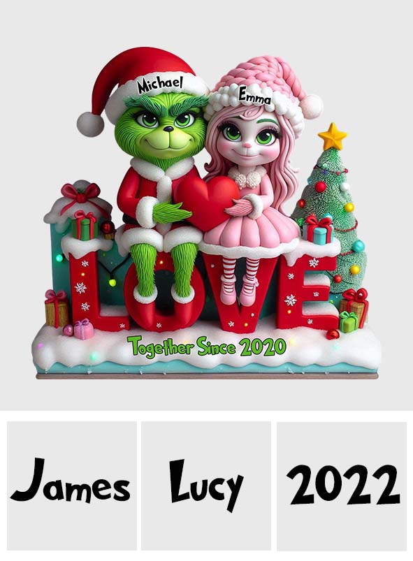 Couple Gift Merry Grinchmas - Personalized Stole Christmas Custom Shaped Acrylic Plaque
