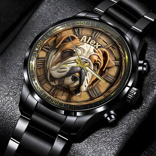 Montre-bracelet personnalisée pour chien Brave Bulldog