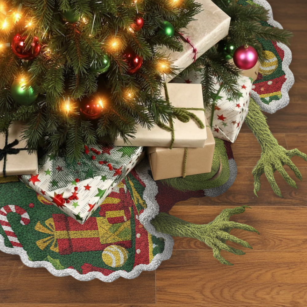 Joyeux Grinchmas - Jupe de sapin personnalisée en forme d'étole de Noël