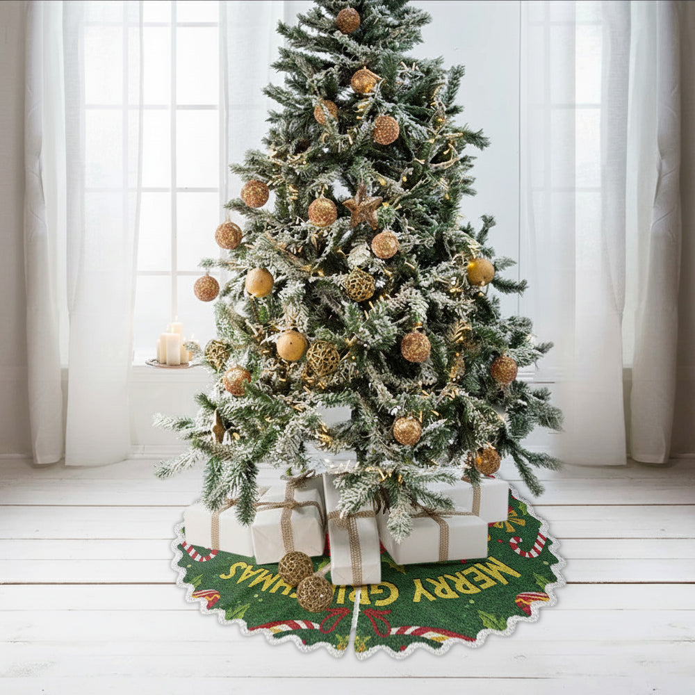 Joyeux Grinchmas - Jupe de sapin personnalisée en forme d'étole de Noël