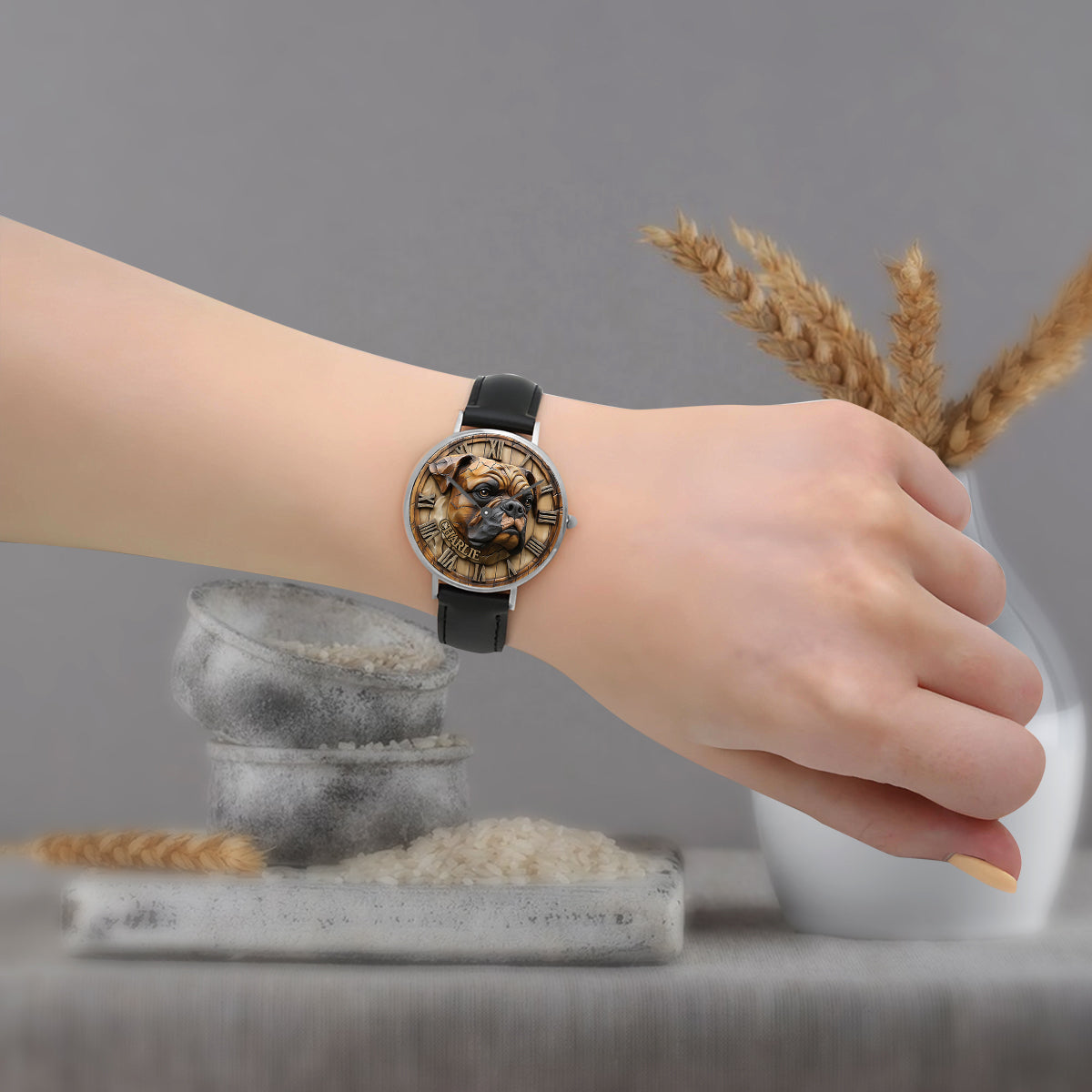 Brave Boxer - Personalized Dog Hand Watch