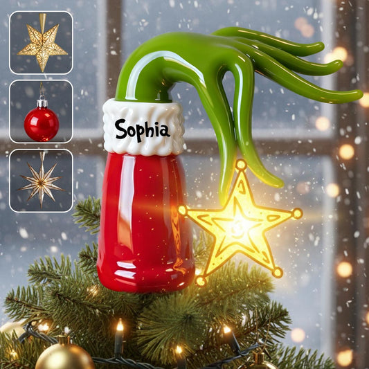 Grinchmas 2025 - Étole de Noël personnalisée avec guirlande lumineuse LED pour sapin de Noël