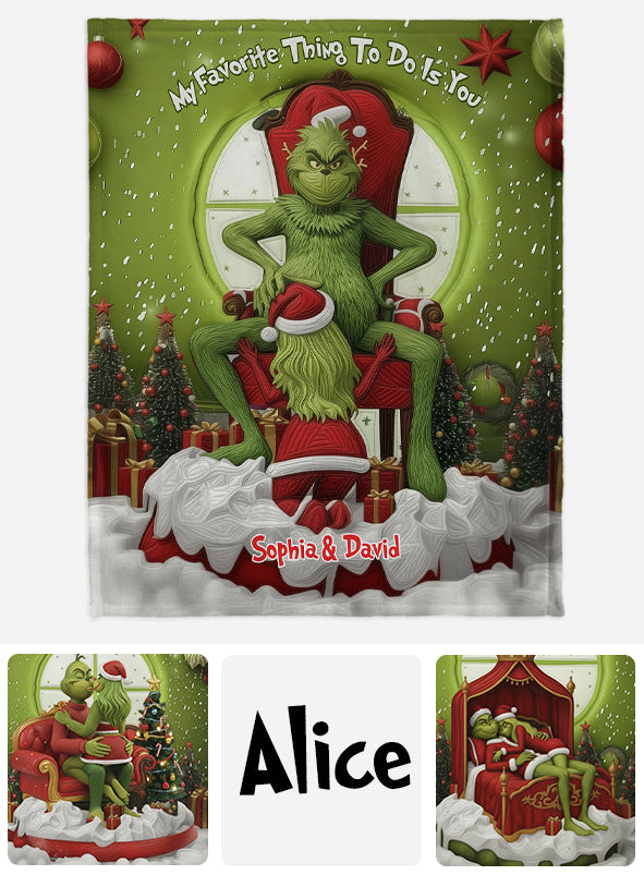 Funny Monster Couple - Personalized Couple Blanket