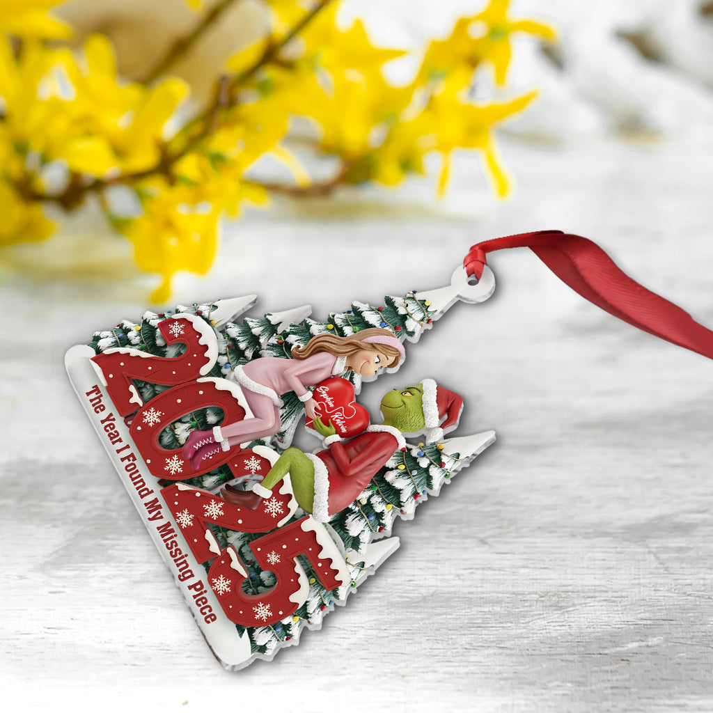 L'année où je t'ai trouvé(e) - Ornement de Noël personnalisé en forme d'étole