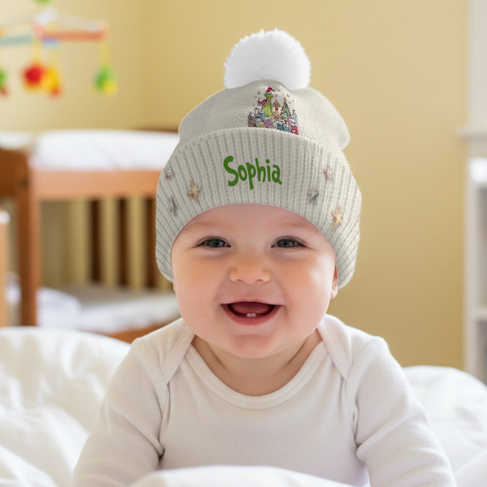 Joyeux Grinchmas - Bonnet de Noël personnalisé avec étole