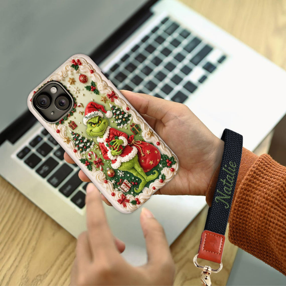Merry Xmas - Personalized Stole Christmas Phone Case & Embroidered Lanyard
