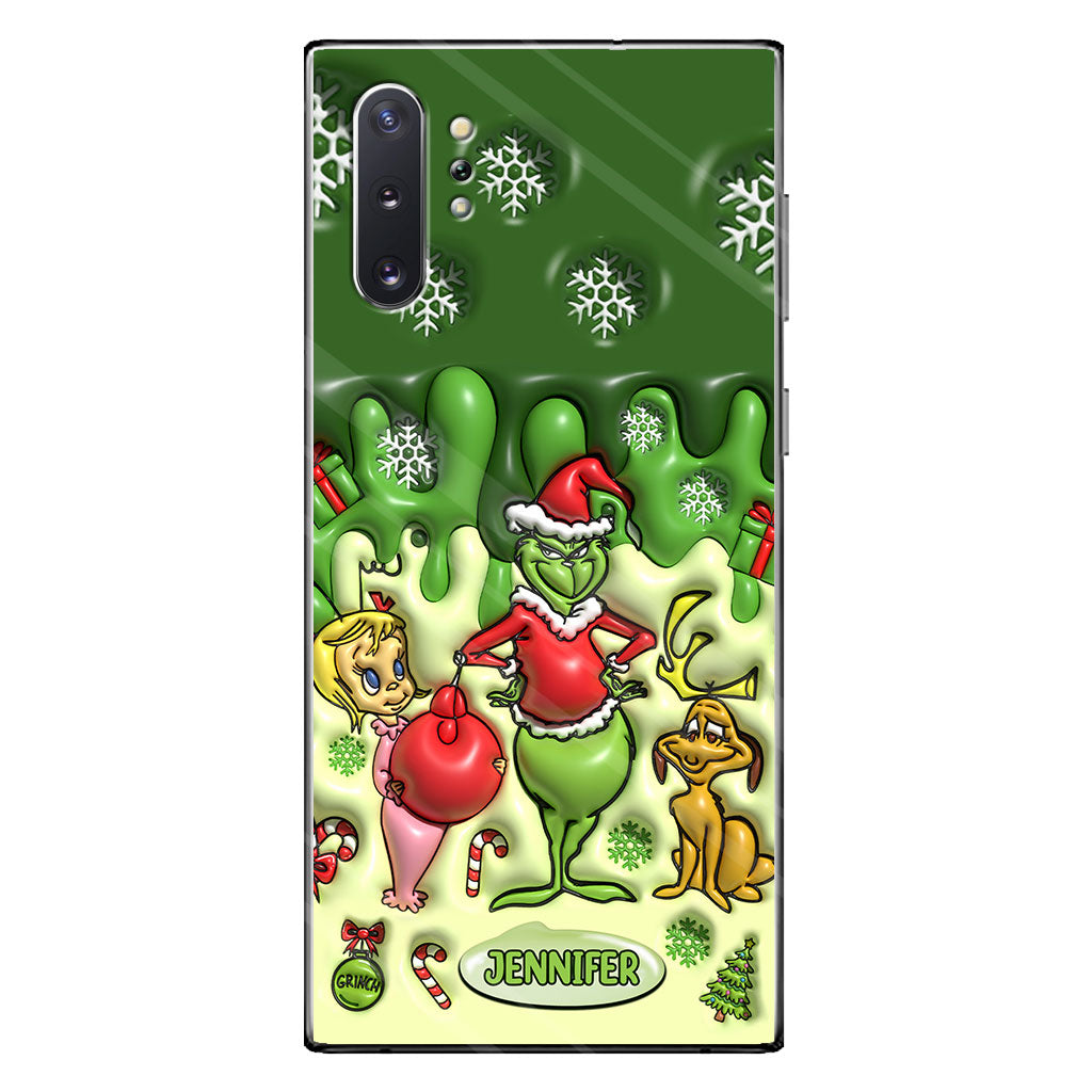 Joyeux Grinchmas - Coque de téléphone personnalisée avec étole de Noël