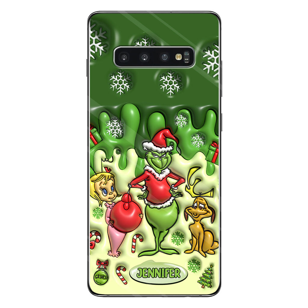 Joyeux Grinchmas - Coque de téléphone personnalisée avec étole de Noël