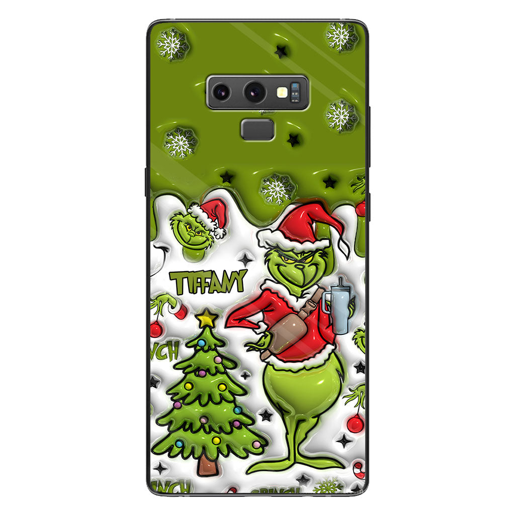 Joyeux Grinchmas - Coque de téléphone personnalisée avec étole de Noël