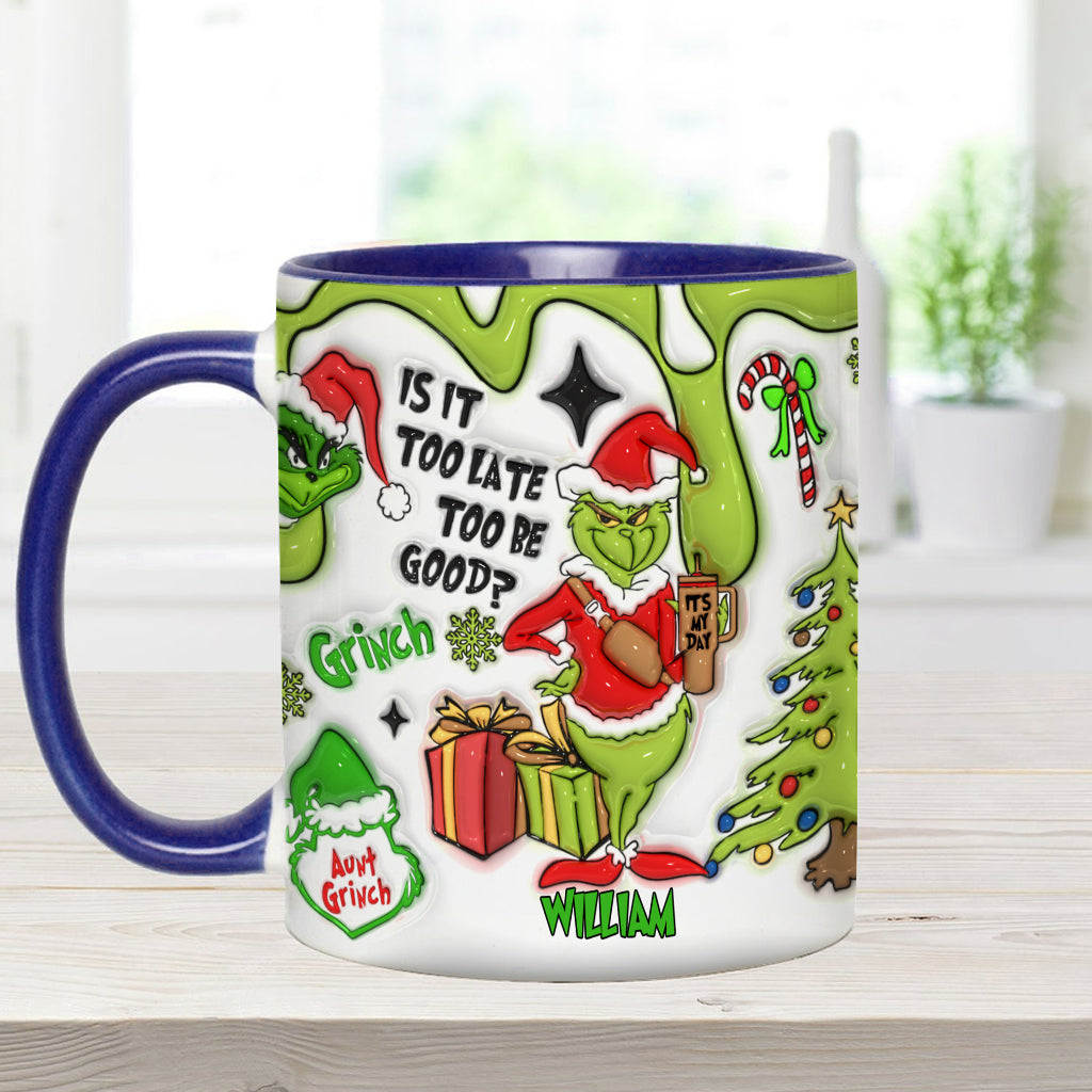 Est-il trop tard pour être sage ? - Mug décoratif de Noël personnalisé avec étole