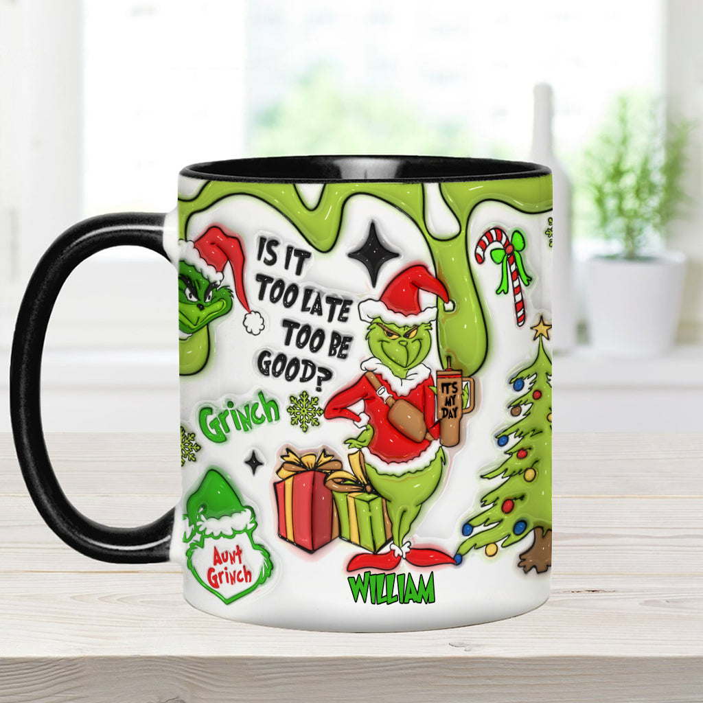 Est-il trop tard pour être sage ? - Mug décoratif de Noël personnalisé avec étole
