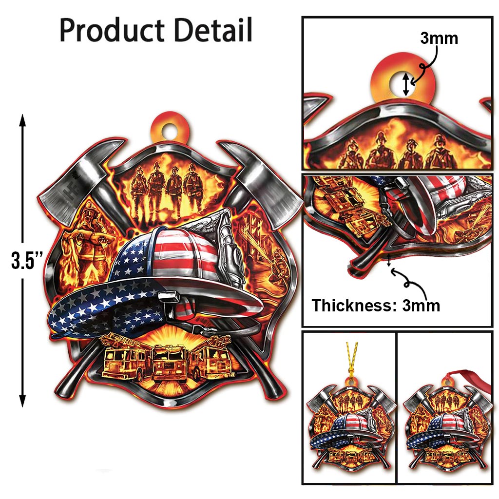 Proud To Be A Firefighter - Christmas Firefighter Ornament (Printed On Both Sides)