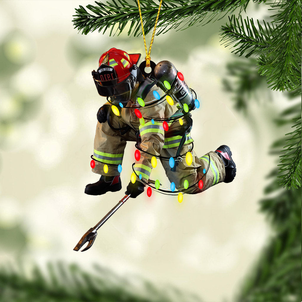 Firefighter Forever - Christmas Firefighter Ornament (Printed On Both Sides)