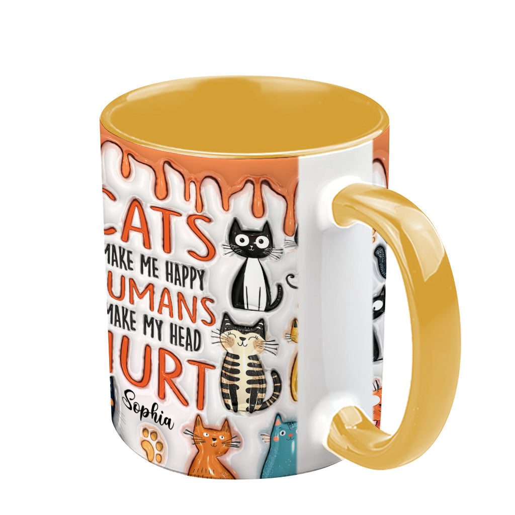 Les chats me rendent heureuse - Mug personnalisé à motif chat