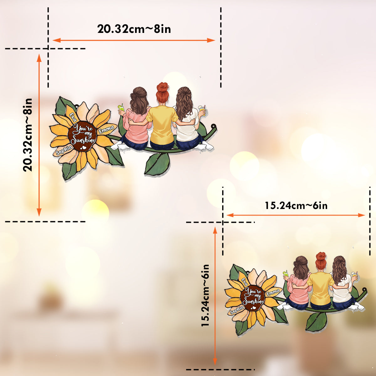 Tu es mon rayon de soleil - Attrape-soleil personnalisé à suspendre à la fenêtre pour ma meilleure amie 