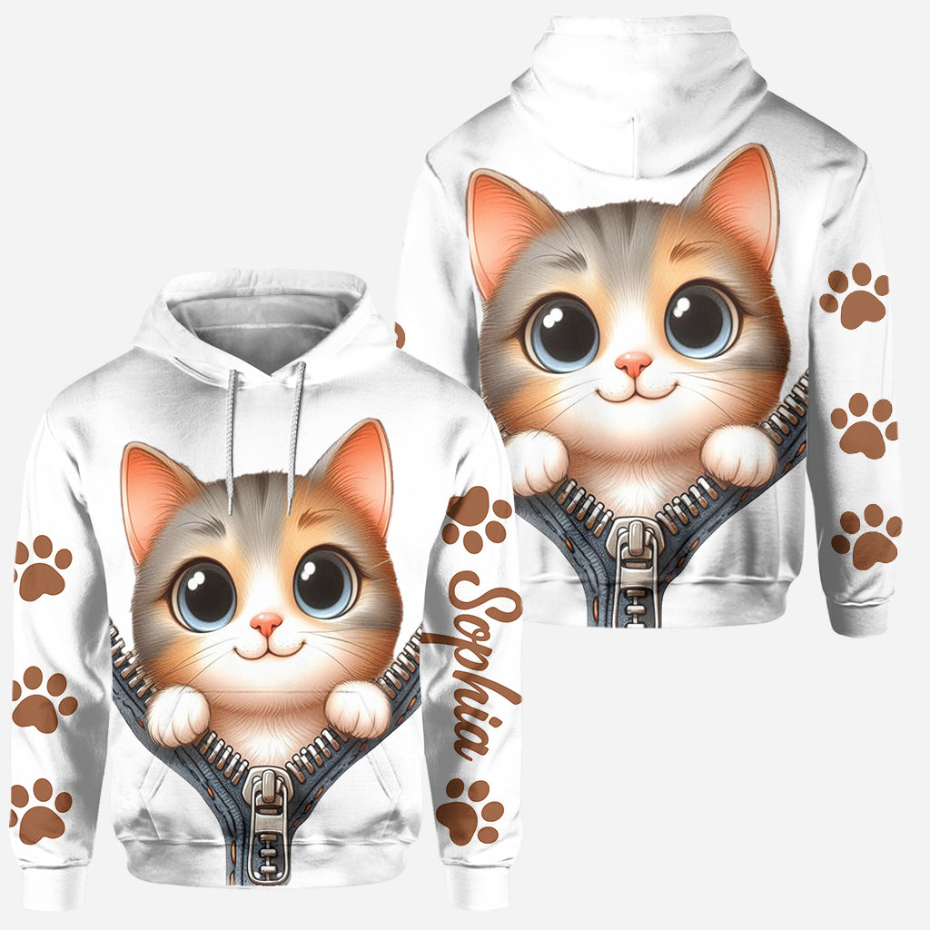Sweat à capuche et leggings personnalisés avec un chat mignon