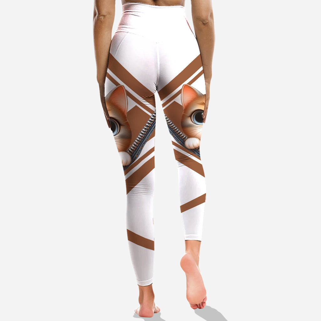 Sweat à capuche et leggings personnalisés avec un chat mignon